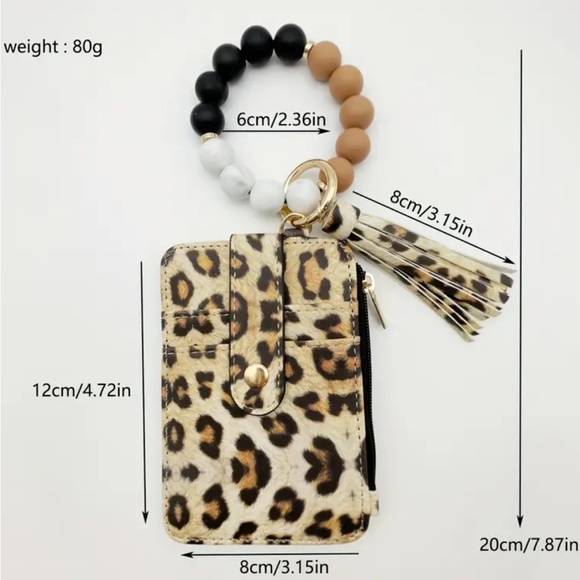 Mint Green Tassel Keychain & Cardholder - Picture 2 of 2